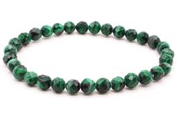 Bracciale in 'Light' Malachite 'AA' con perline sfaccettate da 6 mm