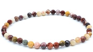 Bracciale in diaspro mookaite con perline sfaccettate da 4 mm