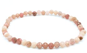 Bracciale in opale rosa con perline sfaccettate da 4 mm