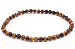 Bracciale in occhio di tigre con perline sfaccettate da 4 mm