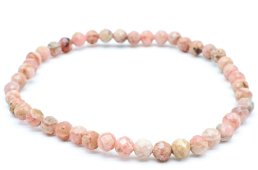 Bracciale in rodocrosite con perline sfaccettate da 4 mm