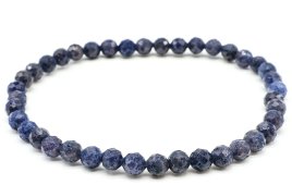 Bracciale in zaffiro blu con perline sfaccettate da 4 mm