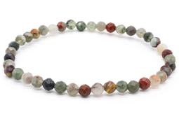 Bracciale in diaspro Eliotropio Africano con perline sfaccettate da 4 mm