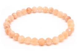 Bracciale in pietra del sole con perline sfaccettate da 6 mm