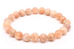 Bracciale in pietra del sole con perline sfaccettate da 8 mm