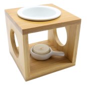 Bruciatore a olio in ceramica e legno 12 cm