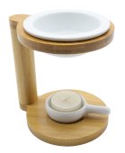 Bruciatore a olio in ceramica e legno 'Auria' 13 cm