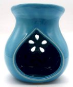 Bruciatore Olio Ceramica Traforato Blu 9cm