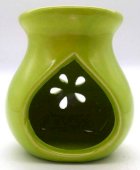 Bruciatore Olio Ceramica Traforato Verde 9cm