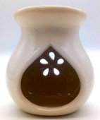 Bruciatore Olio Ceramica Traforato Bianco 9cm
