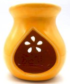 Bruciatore Olio Ceramica Traforato Giallo 9cm