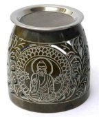 Bruciatore Olio/Incenso Pietra Buddha 10cm