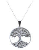 Collana in acciaio inossidabile con albero della vita da 2,5 cm