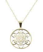 Collana Metatron in acciaio inossidabile placcato oro 2,5 cm