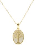 Collana in Argento 925 con Acquamarina e Albero della Vita