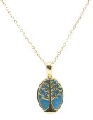 Collana in Argento 925 con Apatite e Albero della Vita