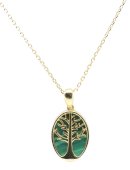 Collana in Argento 925 con Malachite e Albero della Vita