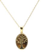 Collana in Argento 925 con Occhio di Tigre e Albero della Vita