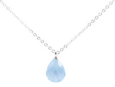 Collana con goccia acquamarina in argento 925