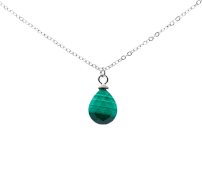 Collana con goccia di malachite in argento 925