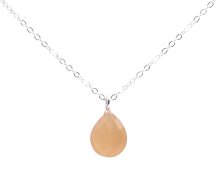 Collana con goccia in argento 925 con pietra solare