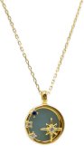 Collana in argento 925 con acquamarina e stelle