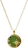 Collana in argento 925 con giada verde e stelle