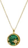 Collana in argento 925 con malachite e stelle