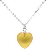 Collana in argento 925 con cuore citrino