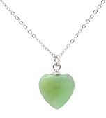Collana in argento 925 con cuore di giada verde