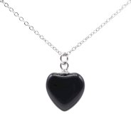 Collana cuore in argento 925 con onice