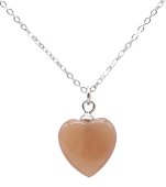 Collana in argento 925 con cuore in pietra solare
