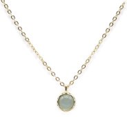 Collana in Argento 925 Acquamarina Rotonda