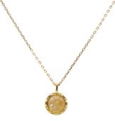 Collana rotonda in argento 925 con citrino naturale