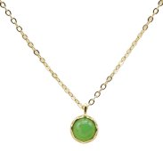 Collana Argento 925 Giada Verde Rotonda