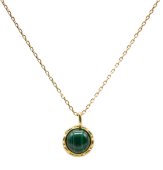 Collana tonda in argento sterling con malachite