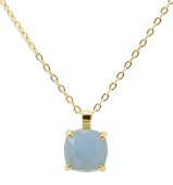 Collana Quadrata Acquamarina Argento 925