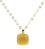 Collana in argento 925 con citrino naturale quadrato