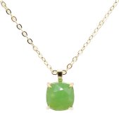 Collana in argento 925 con giada verde quadrata