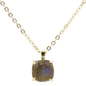 Collana quadrata in argento 925 con labradorite