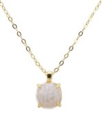 Collana in argento 925 con pietra di luna quadrata