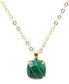 Collana in argento 925 con malachite quadrata