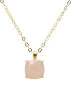 Collana Argento 925 Quarzo Rosa Quadrato