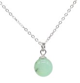 Collana con sfere di giada verde in argento 925