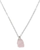 Collier Argent 925 'Cristal Sauvage' - Quarzo Rosa