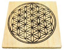 Placca di Ricarica Palo Santo Fiore della Vita 10cm