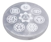 Piatto Buddha Selenite 7 Chakra 10cm