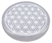 Piatto Selenite Fiore della Vita 10cm