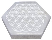 Piatto Selenite Hexa Fiore della Vita 10cm