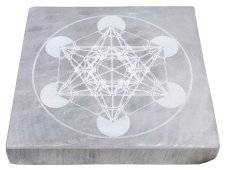 Piatto quadrato Selenite Metatron 10cm
